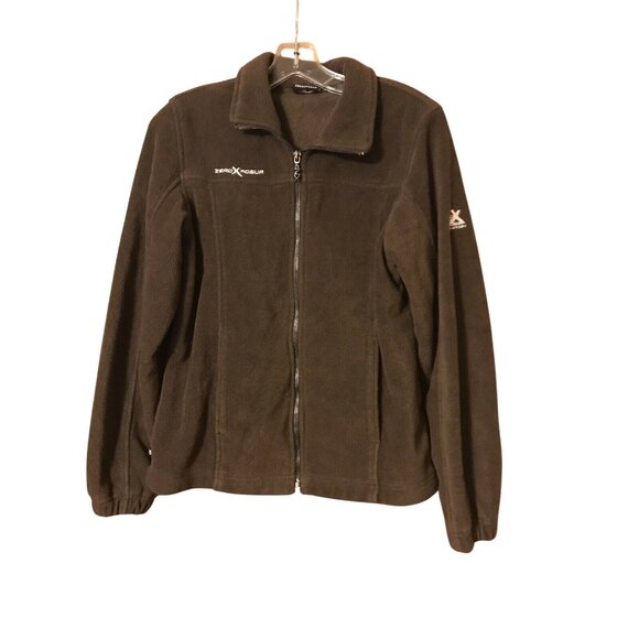 Zeroxposur Women's Size Medium Jacket Full-Zip Fleece Brown Preowned - Picture 1 of 10